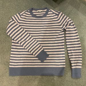 Vince cashmere crew neck blue striped sweater